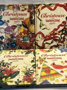 Lot of 4 Christmas with Southern Living Hardcover Books 1984 1985 1986 1987 - Picture 1 of 9