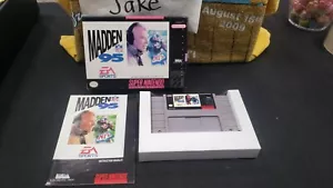 CIB MADDEN NFL 95 FOOTBALL NINTENDO SNES VIDEO GAME COMPLETE BOX W/ PROTECTOR - Picture 1 of 10