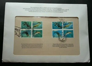 [SJ] USA Russia Joint Issue Sea Creatures 1990 Whale Dolphin Marine FDC (folder) - Picture 1 of 12