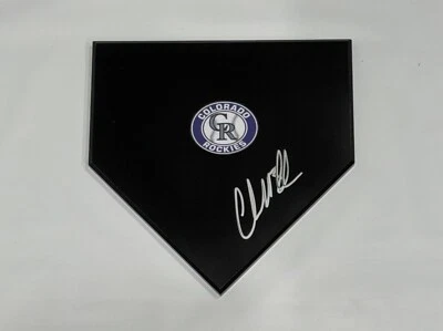 CHARLIE BLACKMON SIGNED BLACK HOME PLATE PLAQUE COLORADO ROCKIES JSA COA - Image 1 of 2