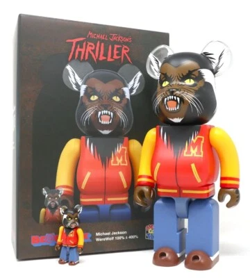 Medicom Michael Jackson Thriller Werewolf 100% 400% Bearbrick Figure Set (Red) - Image 1 of 4