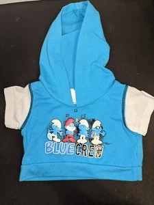 Build-A-Bear Smurfs Blue Crew Hoody T-Shirt 2011 - Picture 1 of 3