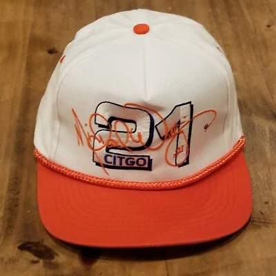 Vintage Citgo Michael Waltrip Hat Cap Snapback White NASCAR Racing 90s #21 - Image 1 of 4