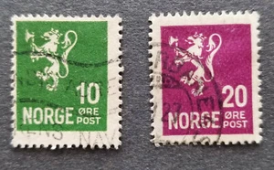 NORWAY 1926 Scott # 115 + 118 NK 141 + 144  Lion - Picture 1 of 1