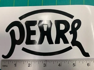 Pearl Vintage Style Repro Logo - Adhesive Vinyl Decal for Bass Drum Reso Head - Picture 1 of 2