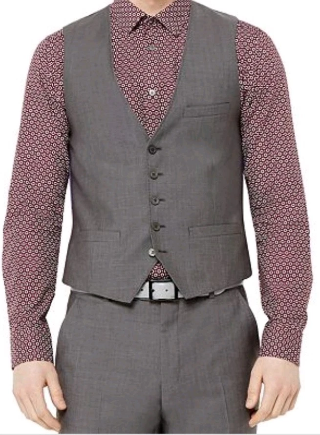 Мужской серый жилет Ted Baker London Lotusw размер 42R - Изображение 1 из 1