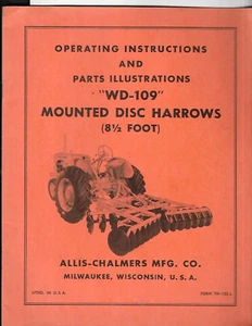 Gradas de discos montadas Allis-Chalmers WD-109 (8-1/2) manual del operador - Imagen 1 de 2