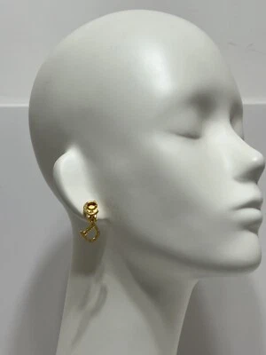 Pendientes de clip de cristal CD oro vintage Christian Dior de John Galliano Foto 1 de 4