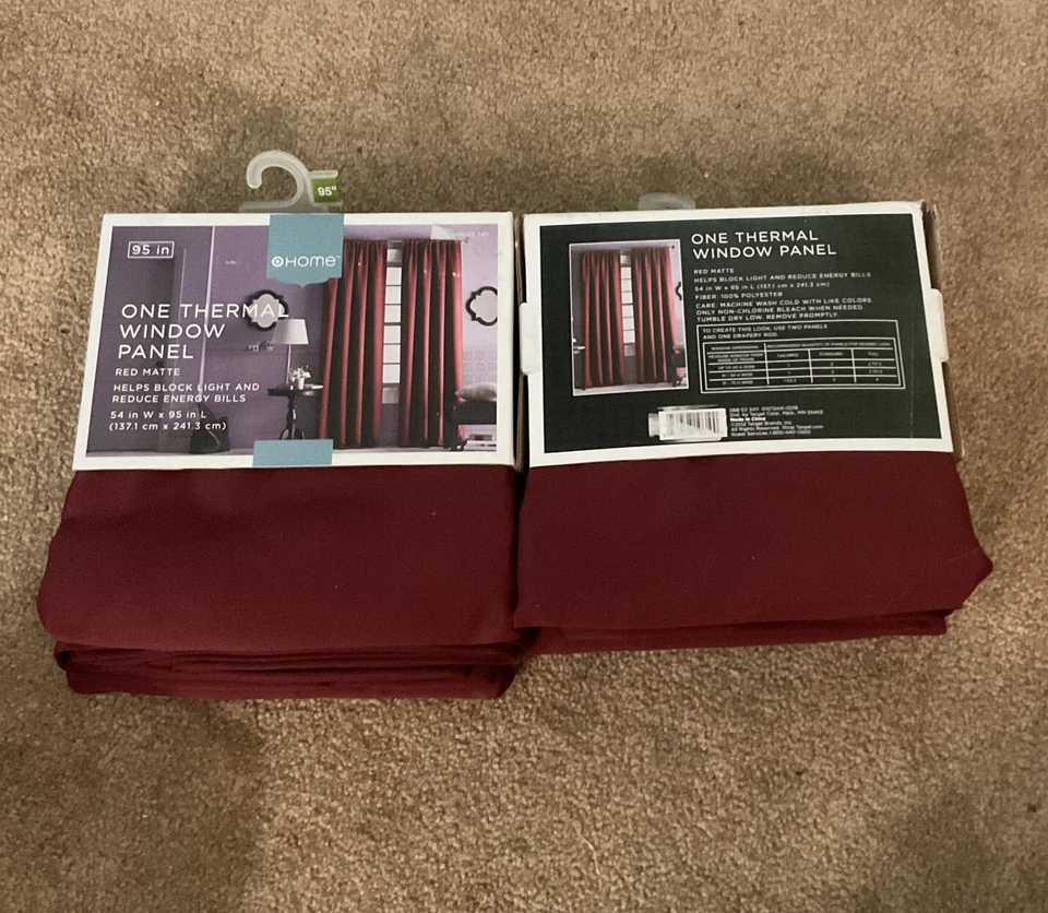 Two Panels Of Target Thermal Window Panels 54”x95” Red Matte - Image 1 of 1