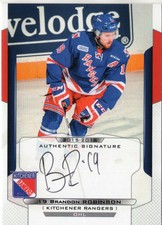 2015/16 Kitchener Rangers Autographs - BRANDON ROBINSON