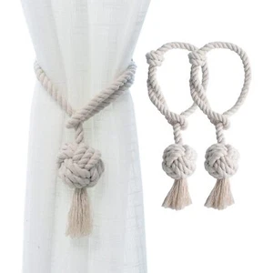 2 Pack Rustic Curtain Tiebacks - Outdoor Curtain Drapery Holdbacks Holders - ... - Picture 1 of 8