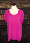 Coldwater Creek Top Blouse 1X Pink Womens Studded Round Neck Short Sleeve