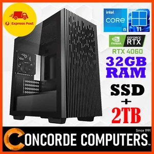 Intel Core i5 6 Core RTX 4060 32GB RAM SSD + 2TB Desktop PC Work Gaming Computer - Picture 1 of 8