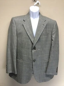 Lauren Ralph Lauren Mens 40S Two Button Blazer Tan Check Silk Wool  - Picture 1 of 8