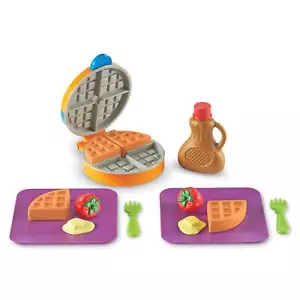 Kids Pretend Play Breakfast Set 14 Piece Waffle Iron Cooking Toy Multi Color - Picture 1 of 5