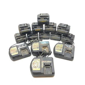 Lot (4) Dewalt DW0246 Fan Cooled Charger & (10) Dewalt DW0242 Battery FOR PARTS - Picture 1 of 4