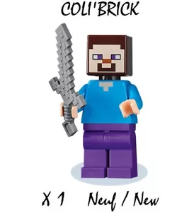 Lego min009 Minifig figurine Minecraft - Steve + Epée - New Neuf - Imagen 1 de 1