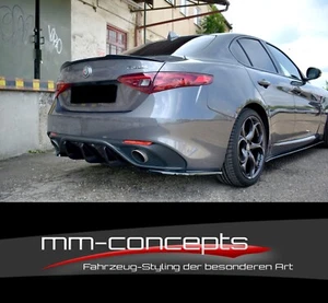 Difusor Cup enfoque NEGRO para Alfa Romeo Giulia Veloce parte trasera ABS - Imagen 1 de 9