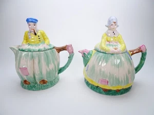 Vintage Arthur Wood Dutch Woman Girl Lady Teapot & Dutchman Hot Water Jug Pot - Picture 1 of 24