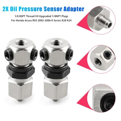 2x Oil Pressure Sensor Adapter Pour Honda Acura RSX 2002-2006 K Series K20 K24 - Image 1 of 4