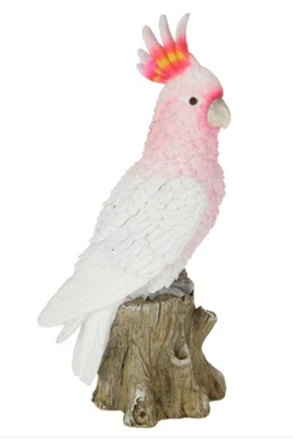 30cm Galah on Tree Stump - Australian Native Parrot Bird Figurine - Imagem 1 de 3