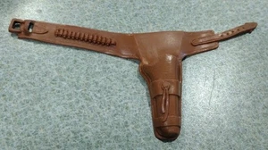 Auténtica funda de cinturón de pistola marrón Marx Johnny West años 60-70 buen estado - Imagen 1 de 4