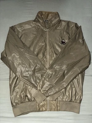 Quebra-vento masculino Lacoste vintage Izod bronzeado médio Anorak com capuz náilon tamanho M - Imagem 1 de 4