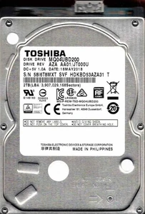 MQ04UBD200 AZA AA01/JT000U HDKB53AZA31 T Philippines Toshiba 2TB - Picture 1 of 2