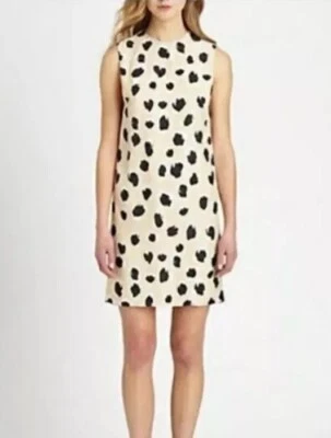 Acne Studios Shift Dress Sleeveless Size 38 Medium Animal Dot Lined Viscose  - Image 1 of 4