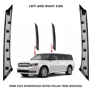 2010 Ford Flex Windshield Outer Pillar Glossy Passenger & Driver Trim Molding - Picture 1 of 8