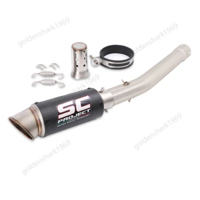 YZF R6 1998-2005 para Yamaha tubo silenciador deslizable tubo de enlace medio puntas de fibra de carbono Foto 1 de 4