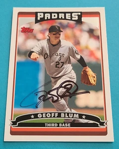 GEOFF BLUM (WS) Hand Signed 2006 Topps #98 San Diego Padres Autograph Auto Card - Bild 1 von 3