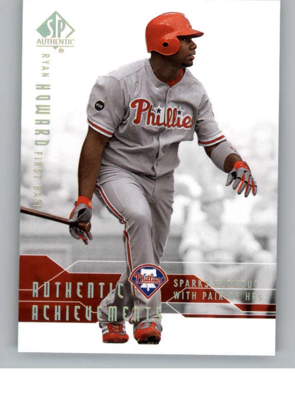 2008 SP Authentic Authentic Achievements #AA24 Ryan Howard (ref 137709) - Image 1 of 2