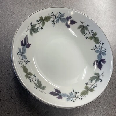 Royal Doulton Burgundy Coupe Cereal Bowl TC1001 Grape Vine Fine China England - Image 1 of 3