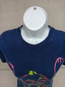 MAGLIETTA DISNEY STITCH DONNA VIBRANTE NEON GRAFICA DAVANTI MANICA CORTA PICCOLA - Foto 1 di 12