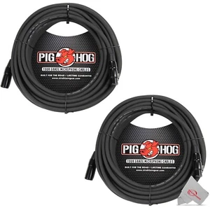 Pig Hog 8mm XLR Microphone Cable Male to Female 50 Ft Premium Mic Cable x2 - Picture 1 of 3
