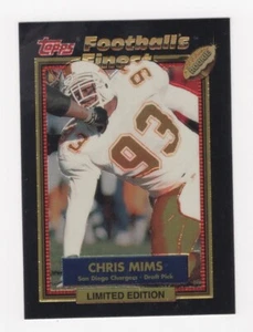 1992 TOPPS FINEST FOOTBALL LIMITED EDITION CHRIS MIMS SAN DIEGO CHARGERS #39 - Picture 1 of 1