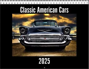 Classic American Cars 2025/ 2026 Hanging Wall Calendar 8.5"x11". Start ANY Month - Picture 1 of 13