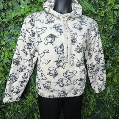 Mujer Chaqueta Grande Beige Terry Sudadera con Capucha Pullover Diseño Gráfico Tom And Jerry Foto 1 de 4