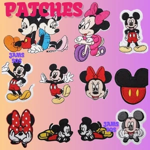 DISNEY MINNIE MICKEY MOUSE Iron Sew On Embroidered Patch PATCHES TV MOVIE EARS - Foto 1 di 13
