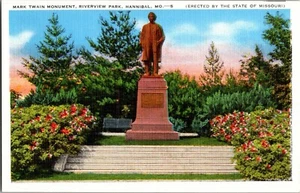 Postal Mark Twain Monument River Park Hannibal Missouri - Imagen 1 de 2