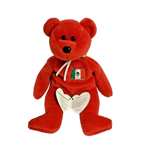 TY Beanie Babies Osito Oso Bandera Roja Mexicana De Colección 1999 Regalo Retirado - Imagen 1 de 12