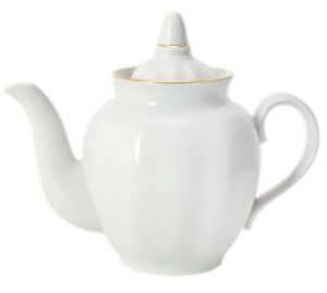 White Porcelain Brewing Teapot, 880 ml