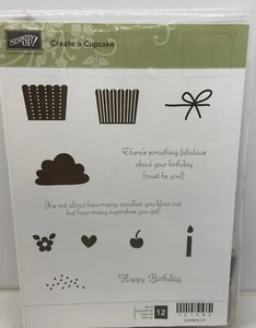 Stampin' Up! Red Rubber Cling Stamp Set Create a Cupcake Birthday Card Making - Picture 1 of 8