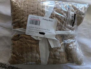 POTTERY BARN Juliette Toile Reversible Pickstitch Sham-Std-Harvest Gold-OPEN BOX - Picture 1 of 3