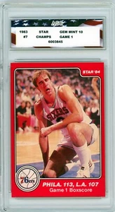 1983-84 Star #7 Game 1 Bobby Jones AGC 10 Gem Mint Philadelphia 76ers Champs Set - Picture 1 of 2