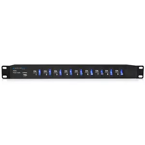 Regla eléctrica de montaje en rack TPro con 9 interruptores de alimentación y puerto de carga USB de 5 V - Imagen 1 de 7