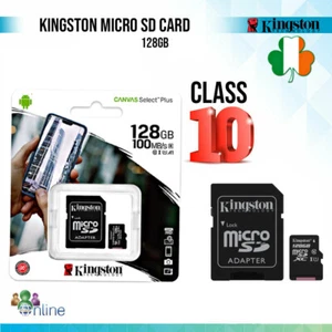 KINGSTON Micro SD SDHC Memory Card Class 10 TF Adapter 128GB 100Mbps Speed - Picture 1 of 2