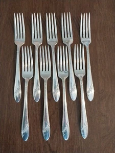 9er Set Oneida Community Tudor Teller 1946 Queen Bess II 7,5" Tafelgabeln - Bild 1 von 6