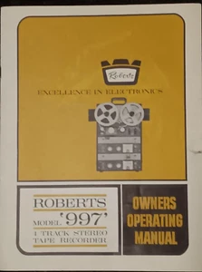 Roberts 997 Reel to Reel Owners Manual Original - Picture 1 of 3